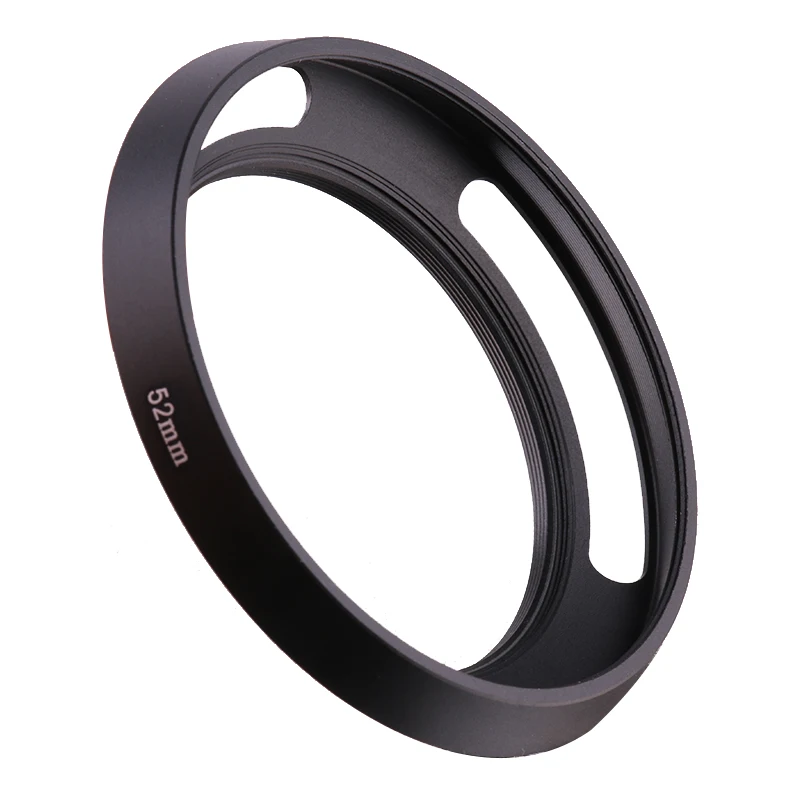 Wide-Angle Vented Metal Lens para Câmera, Lens Hood, 37mm, 39mm, 40,5mm, 43mm, 46mm, 49mm, 52mm, 55mm, Screw-in, ajuste para Canon, Nikon, Leica