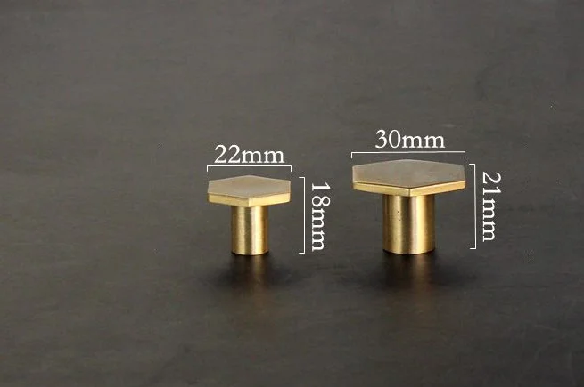 Gold Antique Brass Hexagon Knobs Cabinet Knob Handle Dresser Knobs Drawer Pulls Kitchen Furniture Hardware Wall Hooks