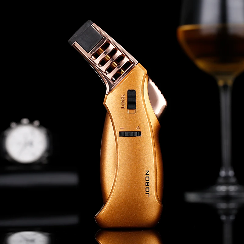 Outdoor BBQ Torch Turbo Jet Flame Butane Gas Kitchen Cigarette Spray Gun Windproof Metal Pipe Cigar Lighter