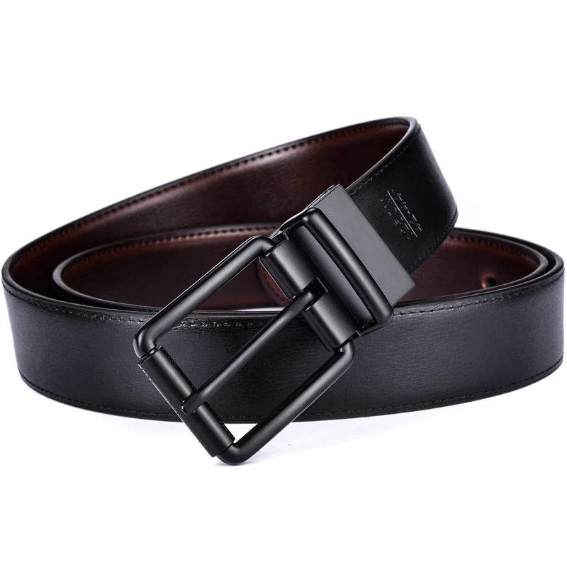 Boucle à rouleau de ceinture réversible en cuir pour hommes, 34mm de large, 1 marche arrière pour 2 couleurs, adaptée à l'appariement de Jean décontracté, 1 pièce