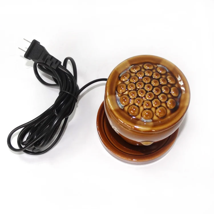 

moxibustion massage Electric Heating Ceramic Pot Scrapping Warming Massage Pot Meridian Acupuncture Point Therapy For Arm