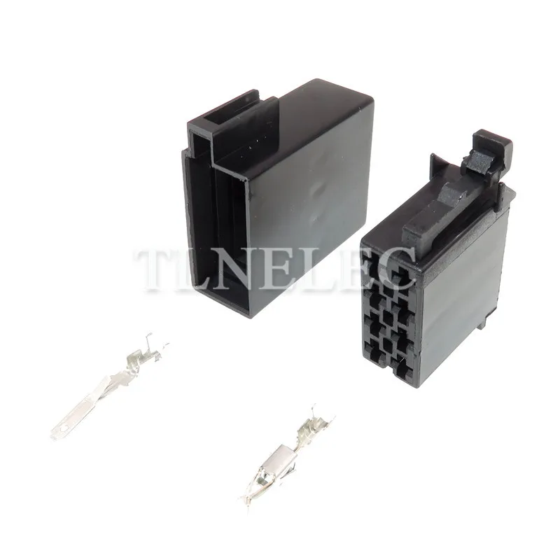 Conector Tyco-ISO CD chifre de rádio para carro, tomada automática, macho fêmea, marrom, preto, ranhura média, 3,5mm, 8 pinos, Toyota, Lexus, VW