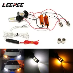 12V Turn Signal Lights 2 In 1 LED Car DRL Day Running Lamps Auto Turn Signals 1156 42 LEDs Fog Indicator Automotive Accessories