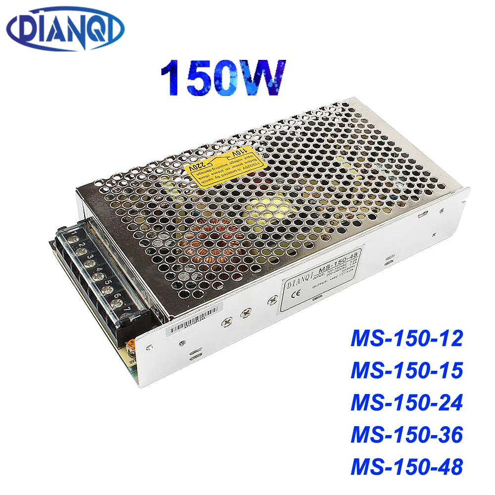 DIANQI power supply 12V 15V 24V 36V 48V 150w  power suply 150w mini size led power supply unit  ac dc converter 12.5A 10A 6.5A