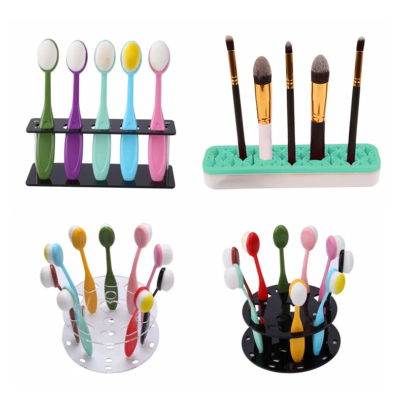 

Brush Holder Rack Mix Shape Acrylic Stand Perfect for Holding Your Oval Makeup Blending Brushes Brush Used Color Making Cards