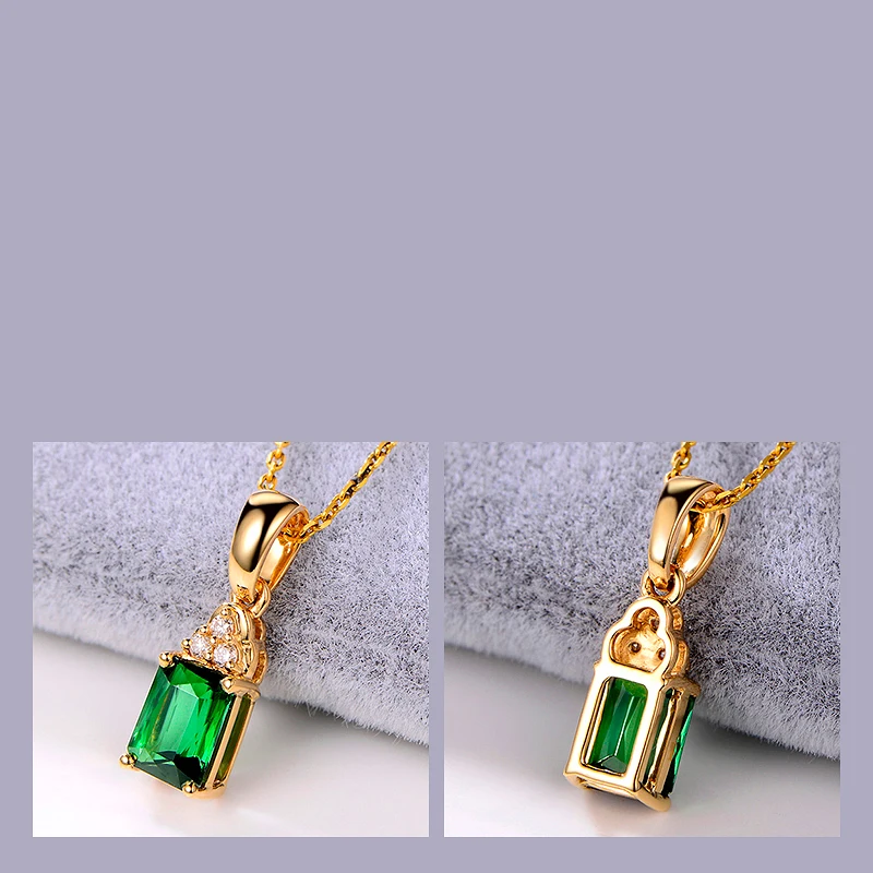 ML Natural green tourmaline 18K Pure Gold Pendant Real AU 750 Solid Gold  Upscale  Classic Party Fine Jewelry Hot Sell New 2023