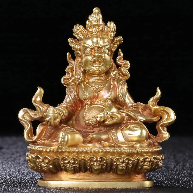 

Tantra Tibetan Buddhism, pure copper all gilded, yellow God of wealth, imported from Nepal home decoration accessories