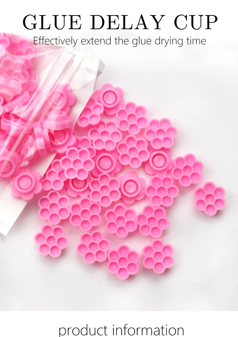 100 Stück Einweg-Wimpernblütenbecher, Wimpernkleberhalter, Kunststoffständer, schnelles Blütenformen für Wimpernverlängerung, Make-up-Werkzeuge – Detail 1