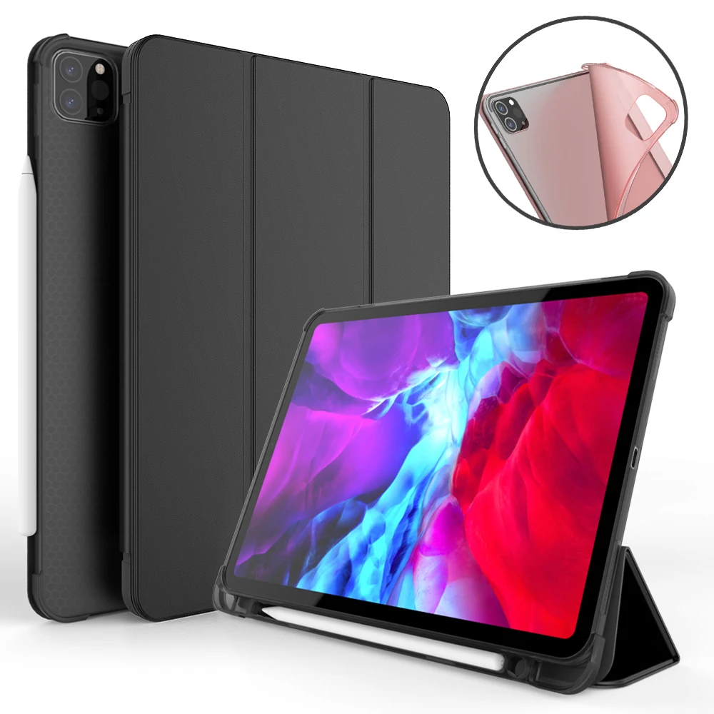 Case For iPad Pro 11 2021 Air 4 3 2 With Pencil Holder Smart Cover For iPad 10.2 8th 7th Generation 2019 2020 9.7 Silicone Case