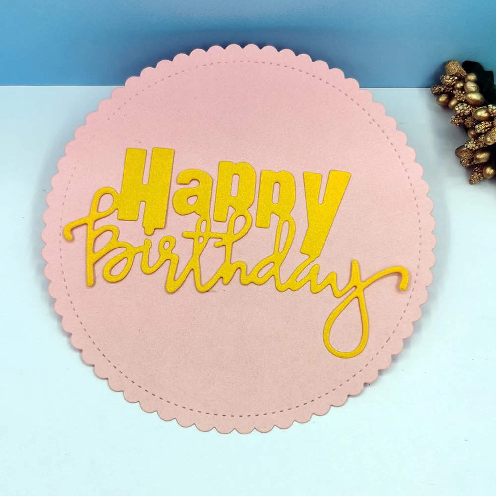 

Happy Birthday Cutting Dies Troqueles Scrapbooking Cut Mould Card Making Decor Craft Embossing Stencil Metal Dies Cut Paper