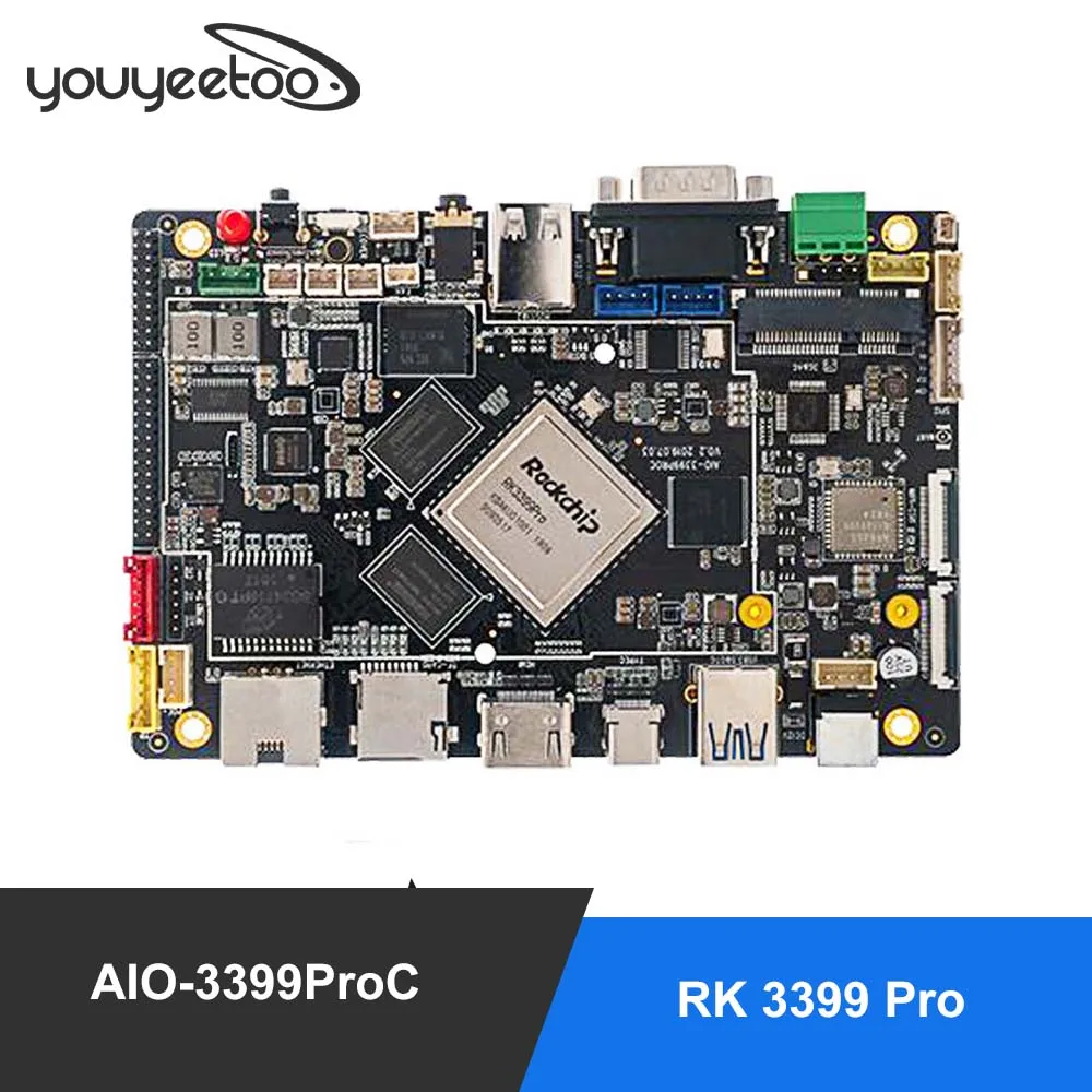 youyeetooSmartfly Firefly AIO-3399ProC RK3399Pro Single Board Computer for Aiot Cortex-A72 Cortex-A53 LPDDR3 Linux+QT/Android/