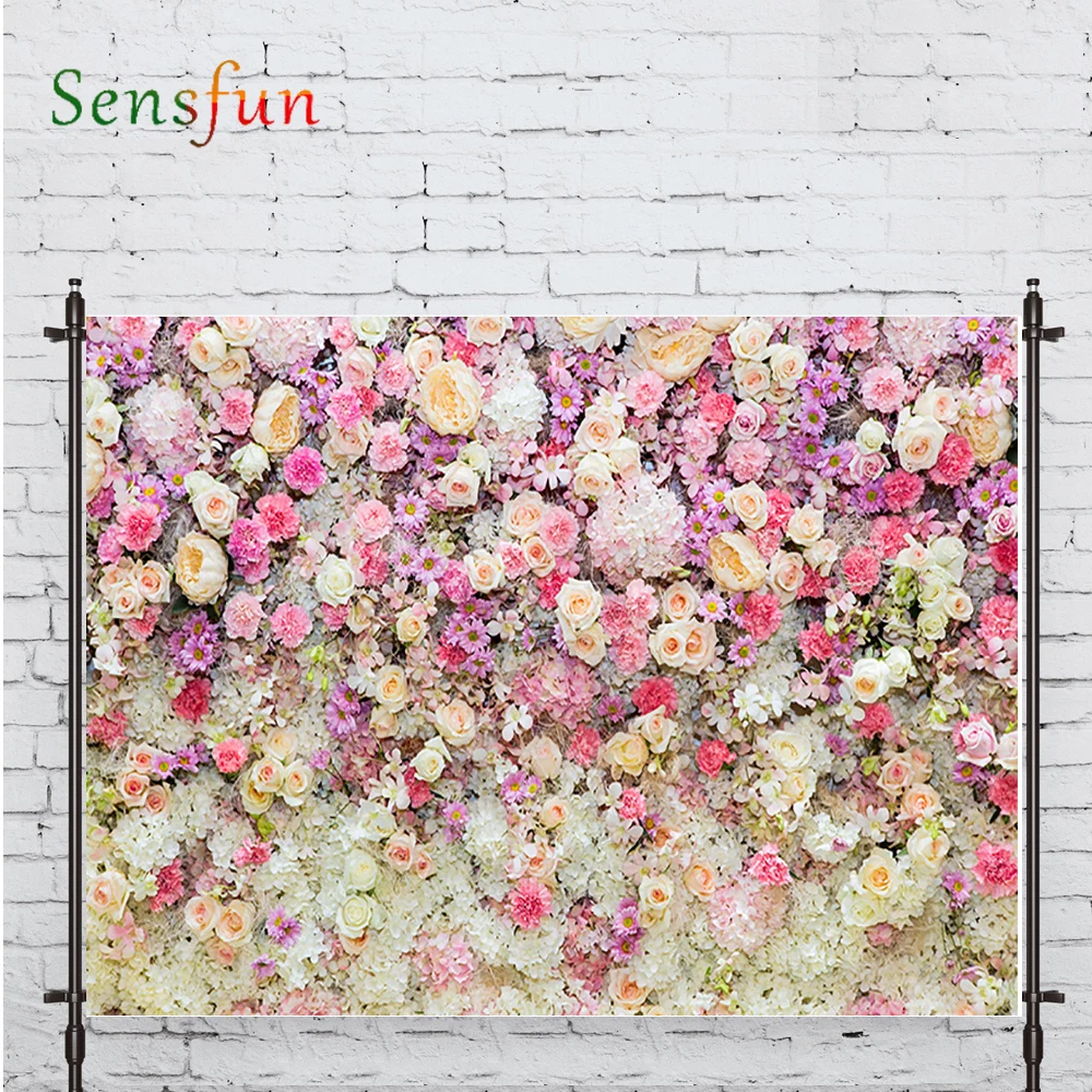 LEVOO Photographic Background Flower Bouquets Garden Wedding Photo Studio Photocall Printed Shoot Prop Decor Fabric