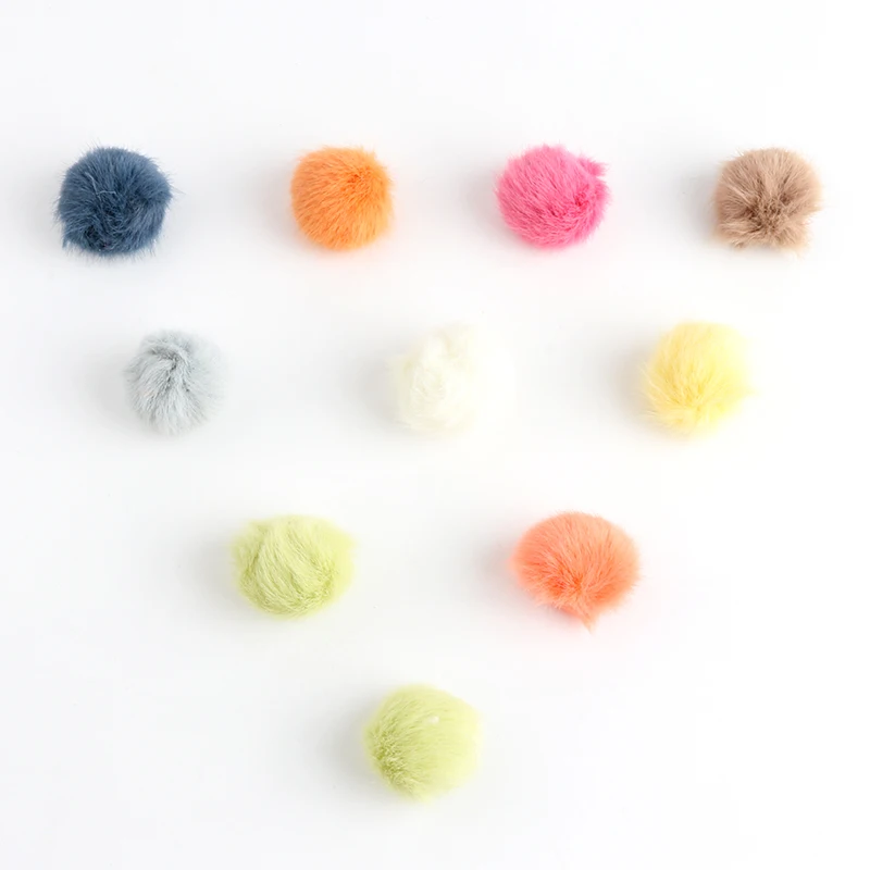 35mm Imitate Mink Fur Pomopoms Balls Artificial Multi Colour Pompom DIY Pomopones Crafts For Hairball Furball Sewing Supplies