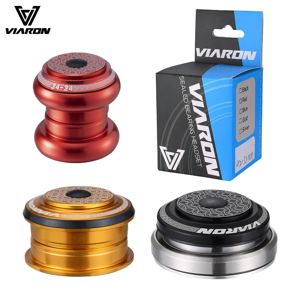 

VIARON Bicycle Headset 42mm 52mm CNC 1 1/8"-1 1/2" MTB Bearing Straight Tapered Tube Fork Steer Column Integrated System