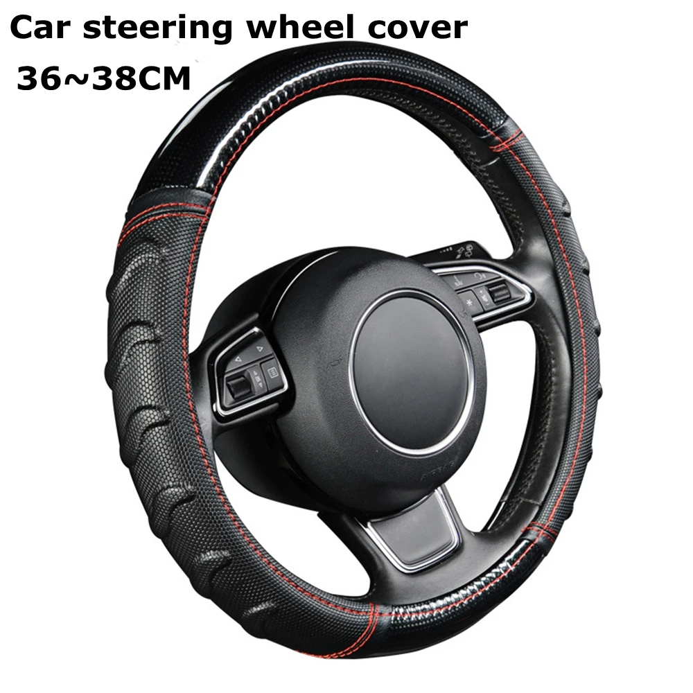 Car Steering Wheel Cover 36cm 38cm High Quality Splice Light Leather Universal Fits Most Car Styling Auto Interior Accessories