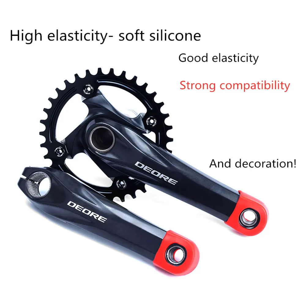 2PCS Silicone Bicycle Crank Cover Carbon Fiber Fixed Gear Pedal Crank Case Cycling Protector Cap MTB Mountain Bike Accessories