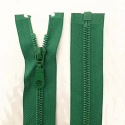 2pcs 5# 25-70cm green detachable resin zipper opening opening automatic ecological locking plastic zipper for sewing suit