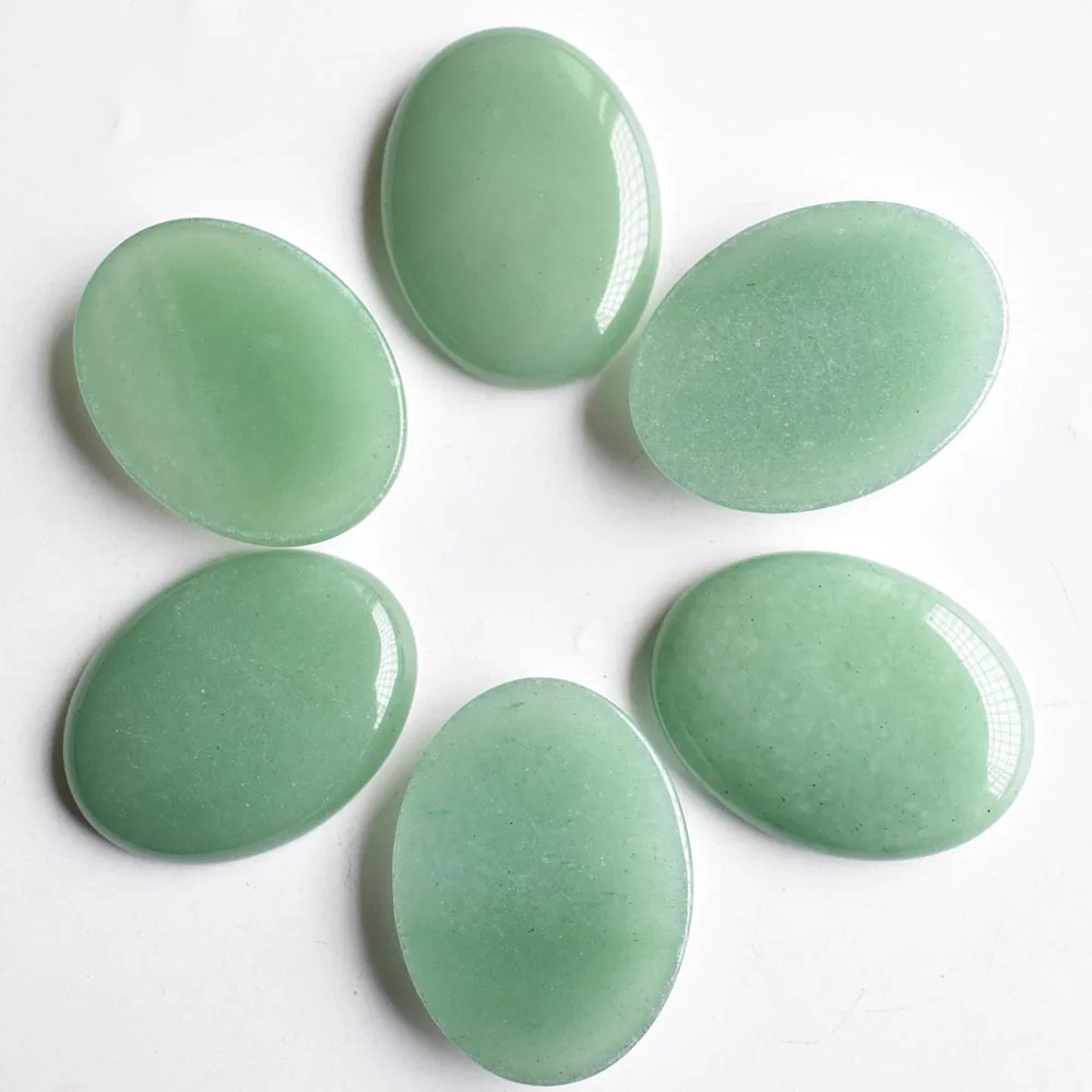 Großhandel 12 Stück/Set modische, sortierte Naturstein-Mischperlen in ovaler Cabochon-Form 30x40mm für DIY-Schmuckzubehör, kostenlos. – Detail 19