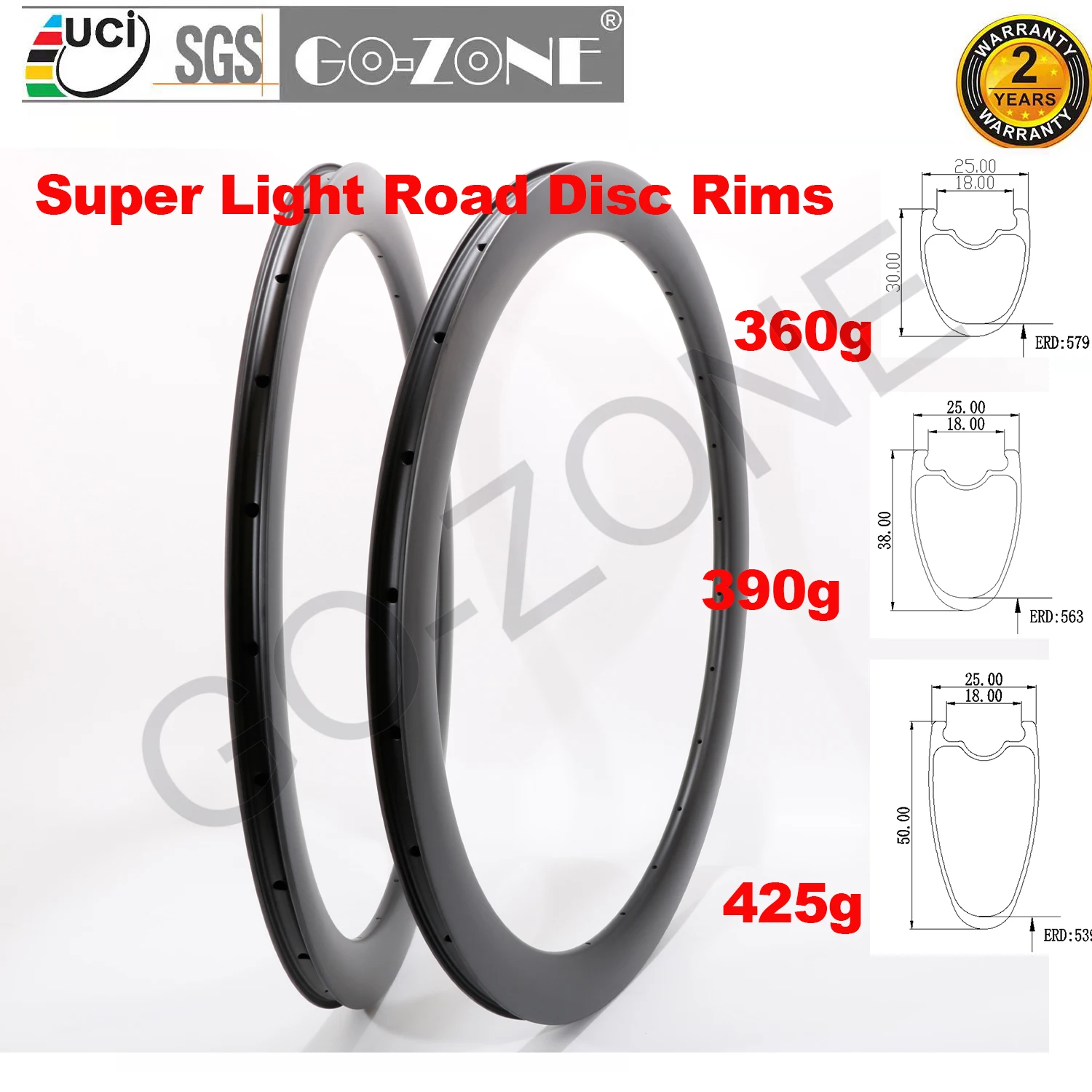 

Super Light 700c Carbon Road Rims Disc Brake Clincher Tubeless 25mm Width 30/35/38/40/45/50/55/60/88mm Disc Brake Road Rims