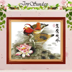 Mandarin Ducks Playing in the Water conted Set punto croce 11CT 14CT 16CT timbrato DMC Kit punto croce ricamo ricamo