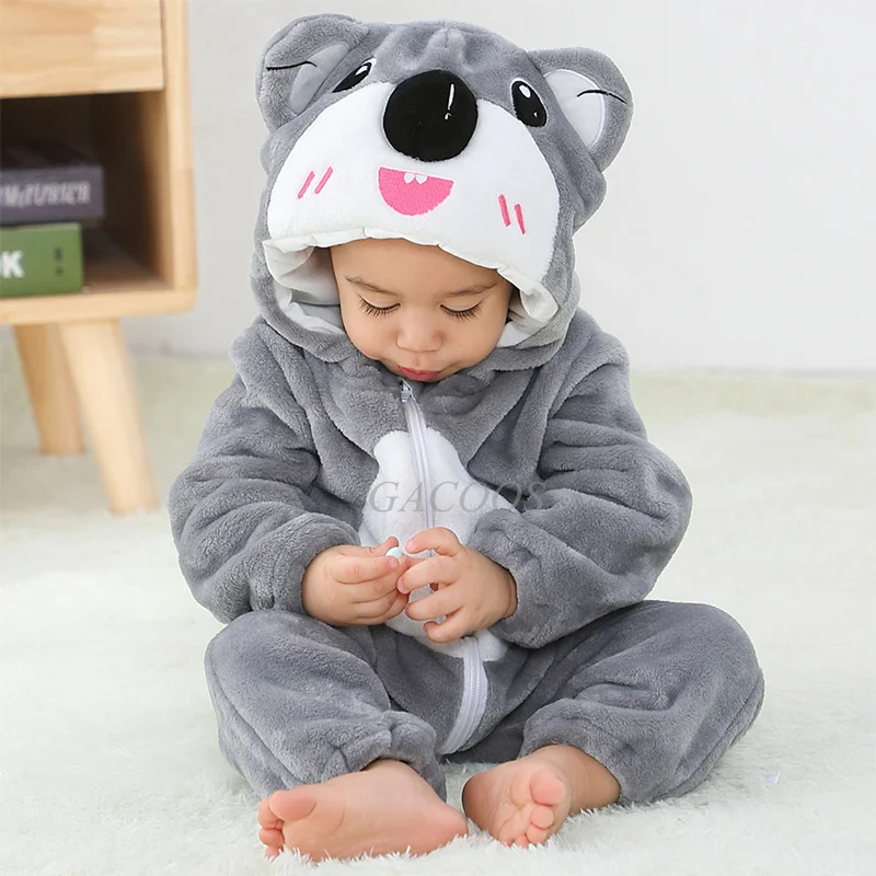 Baby Animal Flannel Romper 6