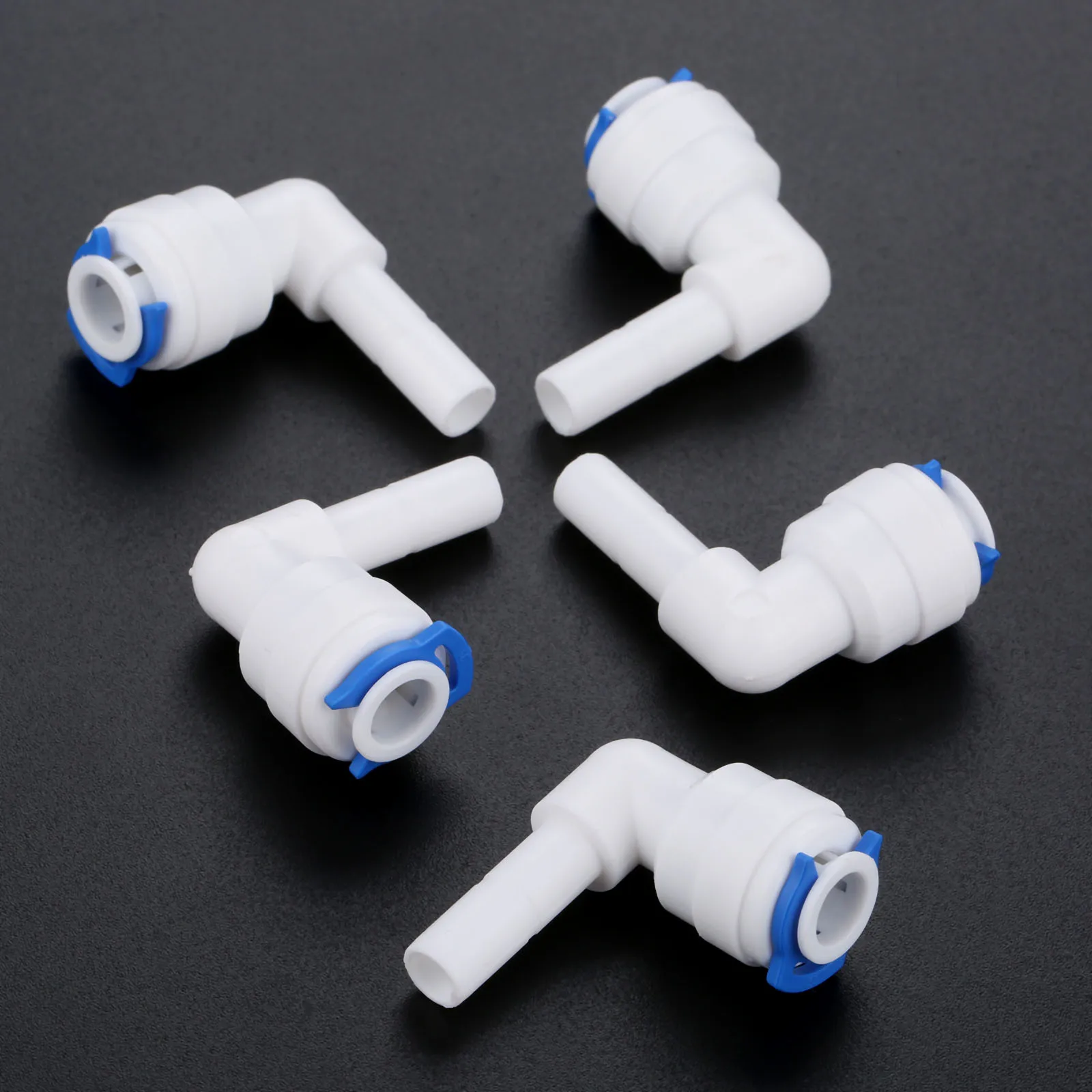 5Pcs Plastic Reverse Osmosis RO Water Elbow Pipe Fittings 1/4\