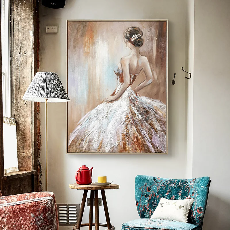 

Европейские статуи, расписанные маслом, декоративная живопись для гостиной, роскошный ресторанный светильник, настенные картины, вертикальные Верси