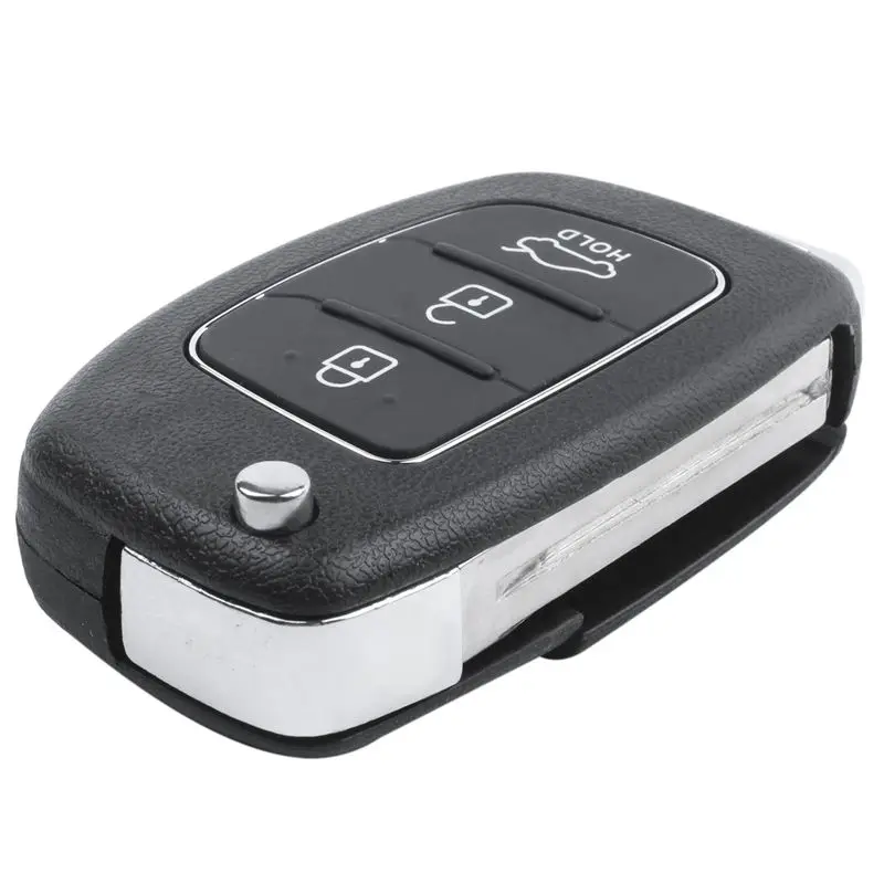 Flip Key Shell fit für HYUNDAI ix45 Santa Fe Remote Key Case Fob 3-Taste Schwarz