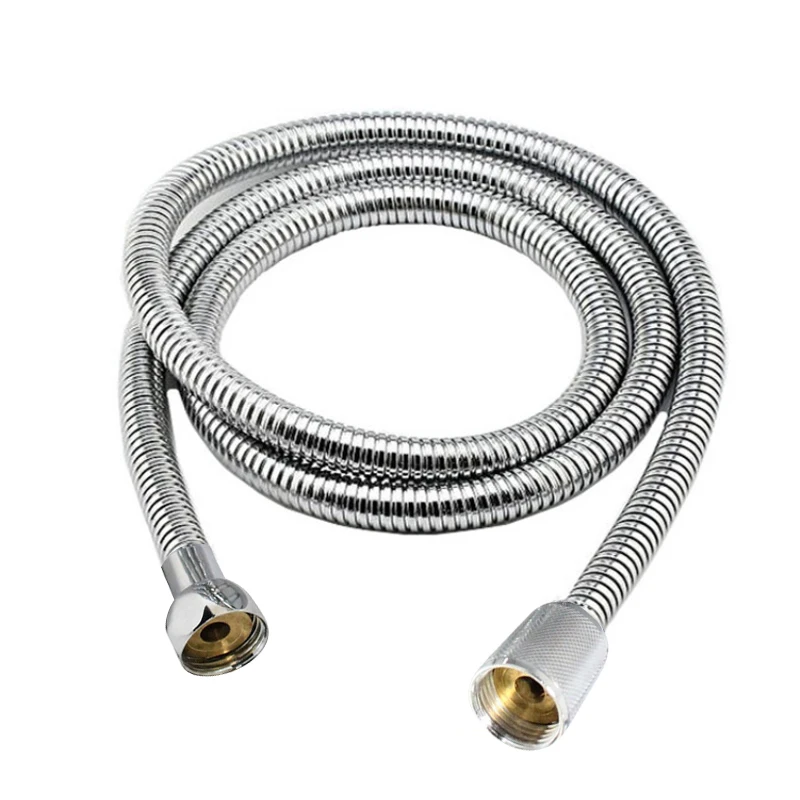 Stainless Steel Flexible Water Pipe Bathroom 3/2/1.5 M Shower Head Hose Pipe Washers Chrome Durability Shower Head Hose Gasket