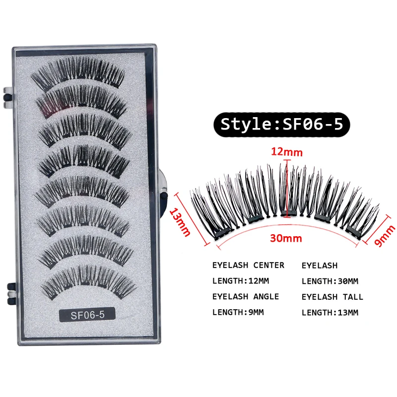 4 Paar 5 Magnete 3D Magnetische Falsche Wimpern Handgefertigte Künstliche Faux Cils Magnetische Natürliche Nerz-Wimpern mit Pinzette – Detail 8