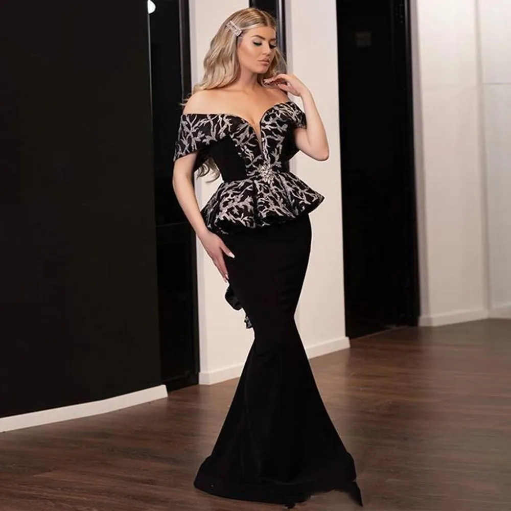 Plus Size Formal Evening Dresses 2020 Lace Applique Ruffles Peplum Women Occasion Prom Party Gowns жемчуг יזמנתי אזמנה жемчуг