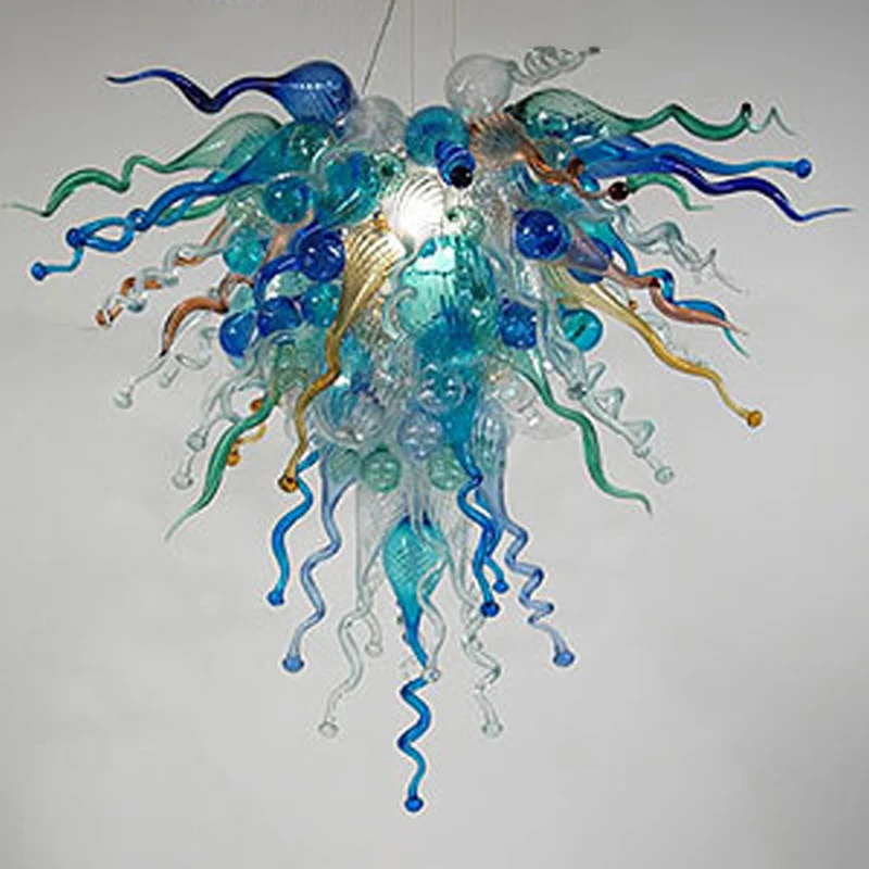 

Multi Color Led Light Hand Blown Glass Chandelier Home DIY Artistic Chandeliers for Home Decor