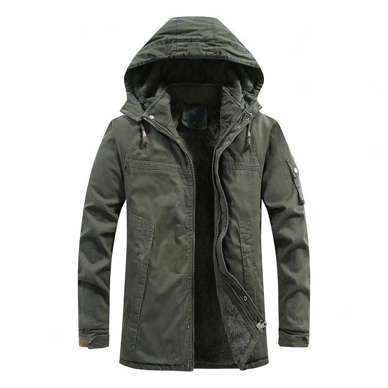 

Men Jacket 2024 Winter Men's Fashion Hooded Warm Jackets Coat Mens Casual Vintage Cotton-Padded Jacket Parkas Outerwear Male 4XL