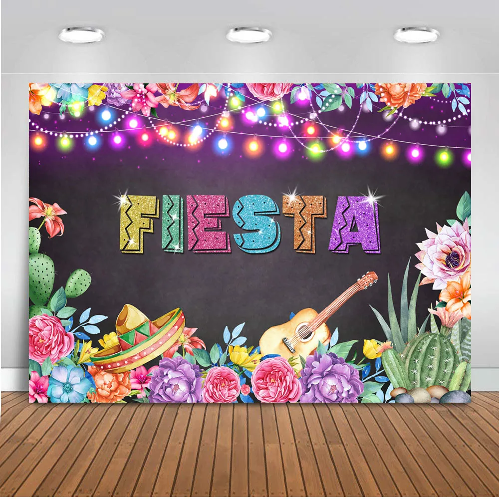 

Fiesta Backdrop for photography Colorful Glitter background for photo studio Mexican party Photographic Studio Photocall fondo