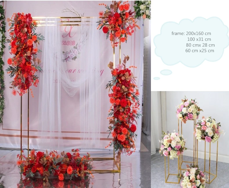 

Wedding Flower Iron Arch Metal Square Shelf Background Decoration Baby Shower Party Birthday Pergola Backdrops Plinths Road Lead