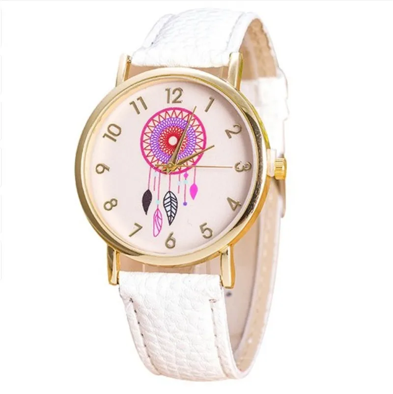 Dream catcher quartz watches women; s frequencies of clock watch mujer female leather strap