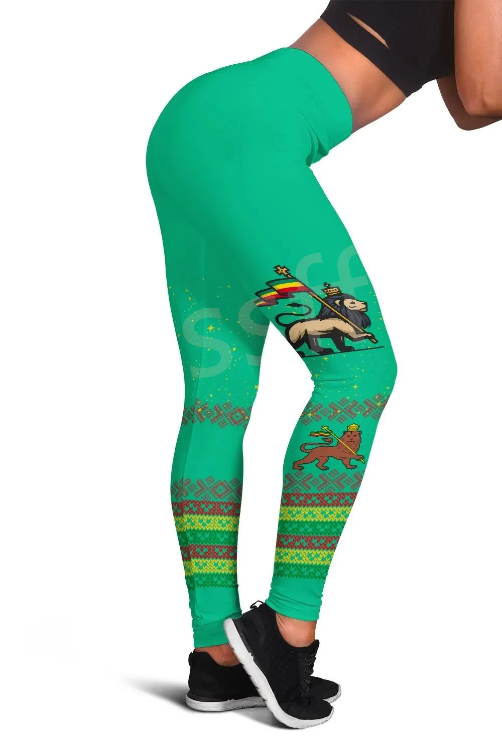 Tessffel Ethiopia County Flag Reggae Africa Native Tribe Lion Retro 3DPrint Harajuku Women Sexy Leggings Yoga Fitness Suits A2