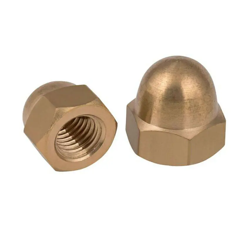 

1Pcs-50Pcs DIN1587 Brass Hex Acorn Cap Nuts Hex Dome Cover Semicircle Decorative Nuts M3M4M5M6M8M10M12M14M16M18M20