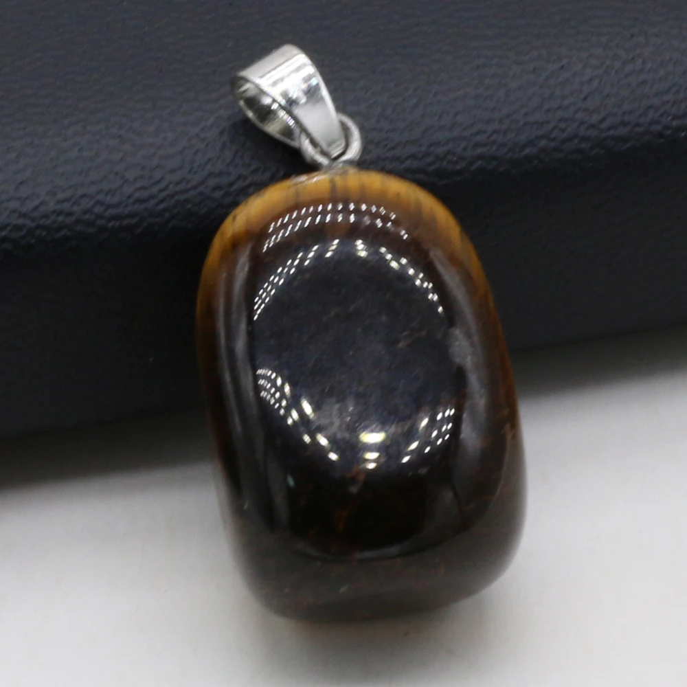 Natural Gem Tiger Eye Stone Pendant Handmade Crafts DIY Charm Necklace Jewelry Accessories Exquisite Gift Making for Woman