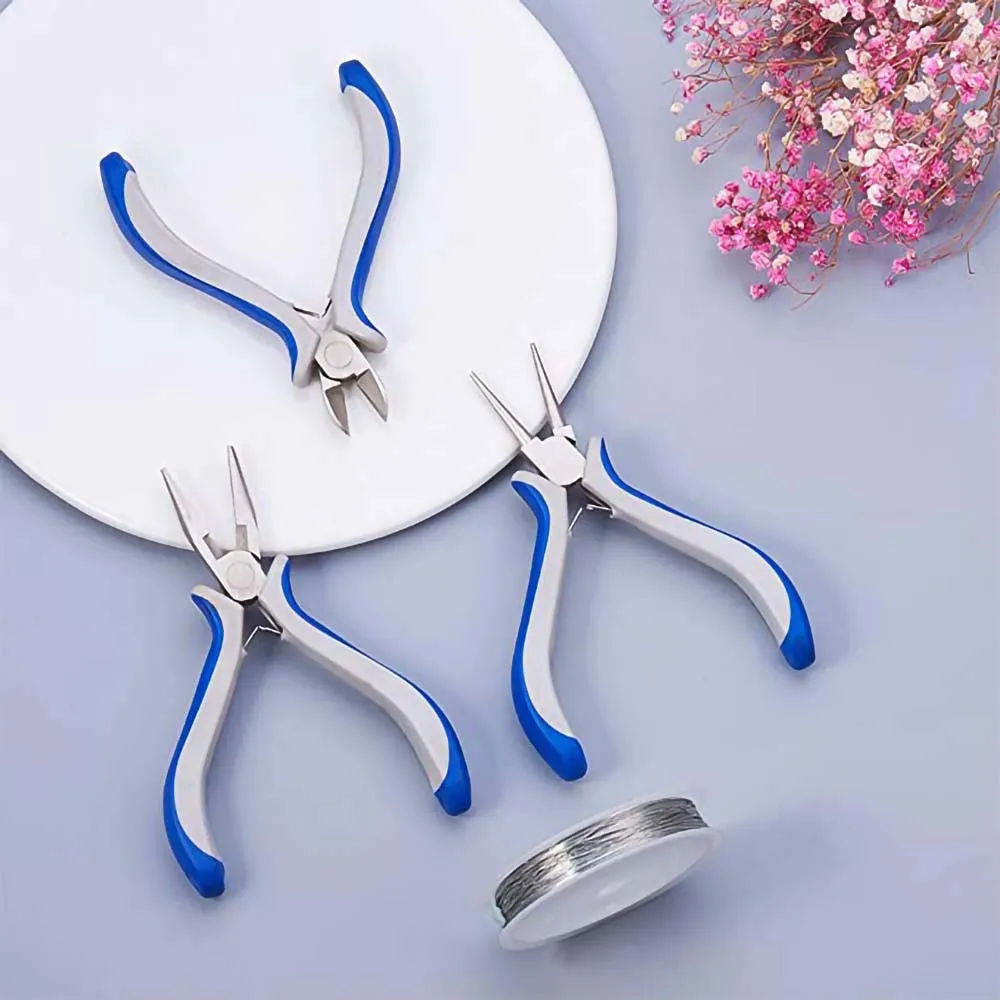 PANDAHALL Jewelry Pliers Tools Round Nose Pliers and Bent Nose Plier Ferronickel For DIY Metal Wire Bending Tools Equipment