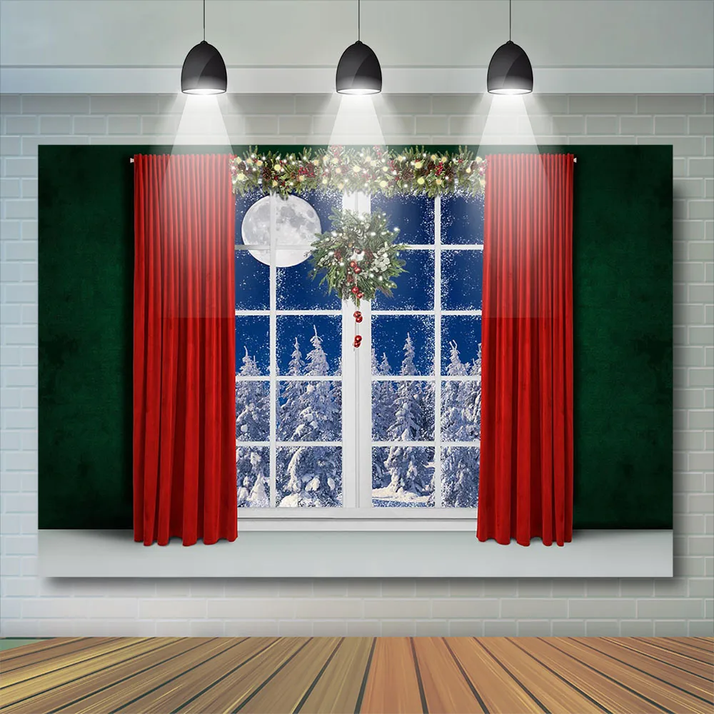 Weihnachts kamin Hintergrund Kinder Baby Fototermin Kind Winter Schneeflocke Dekor Weihnachts bäume Holzfenster Geschenk box Fotostudio