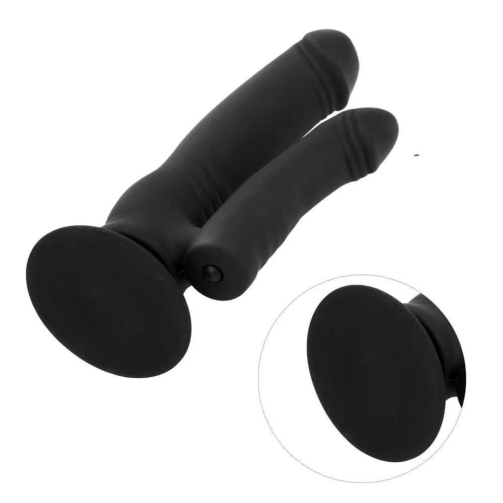 IKOKY Female Double Dildo Vibrators Silicone Waterproof G spot Clitoris Stimulate Anal Plug Clitoris Stimulator