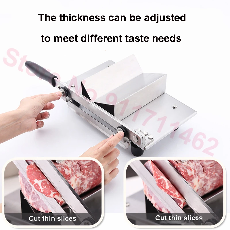 Home Kitchen Frozen Meat Slicer Stainless Steel Cutter Beef Herb Mutton Rolls Cutting Machine Food Slicer Slicing Machine