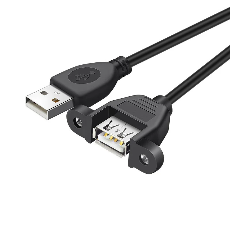 USB2.0 uzatma kablosu kulakları ile USB kablosu erkek kadın vida delikleri sabitleme USB küpe şasi dolap bölme