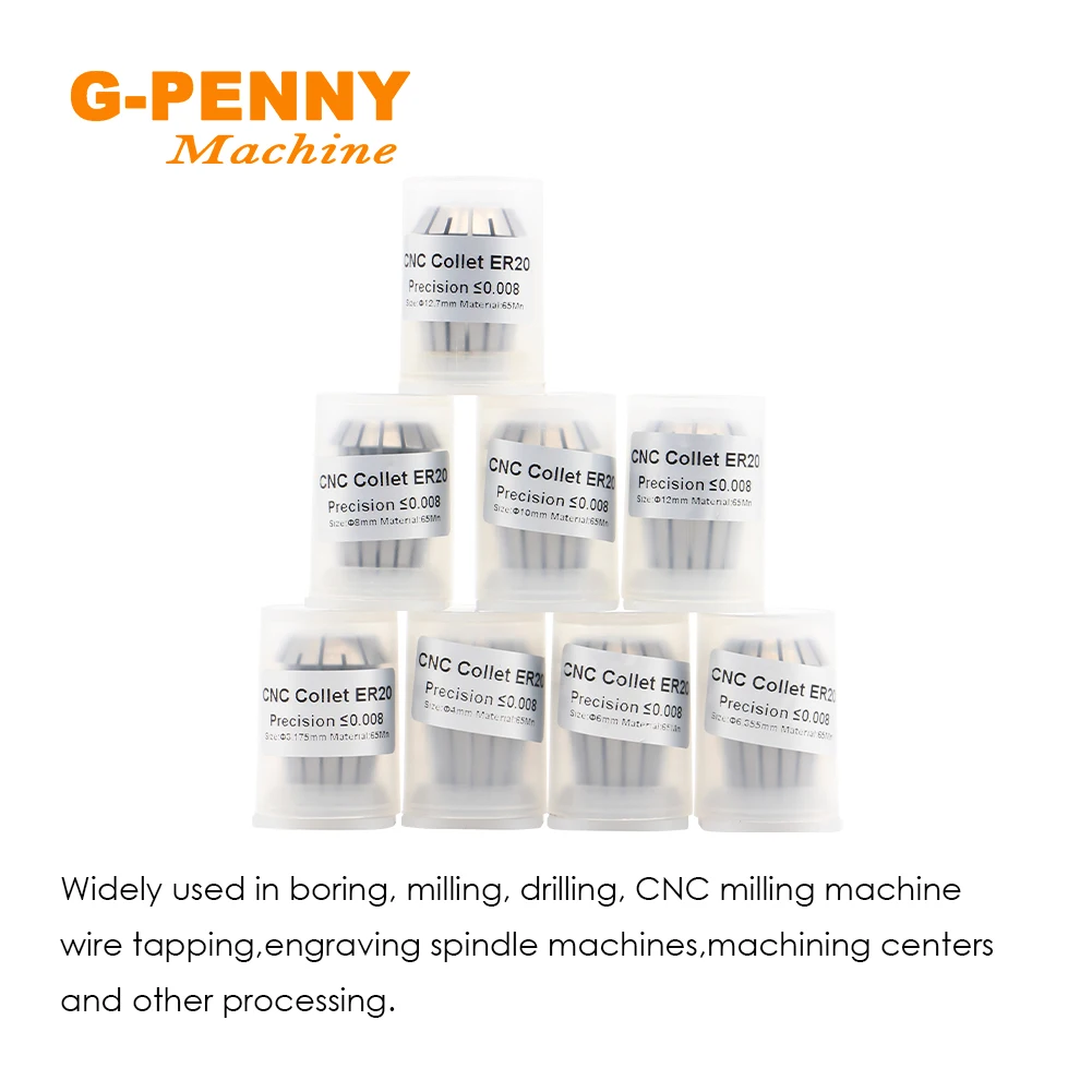 G-Xu ER20 Mùa Xuân Collet Chuck Bộ 1 Cái Độ Chính Xác Cao Độ Chính Xác 0.008Mm Cho Phay CNC động Cơ Trục Chính
