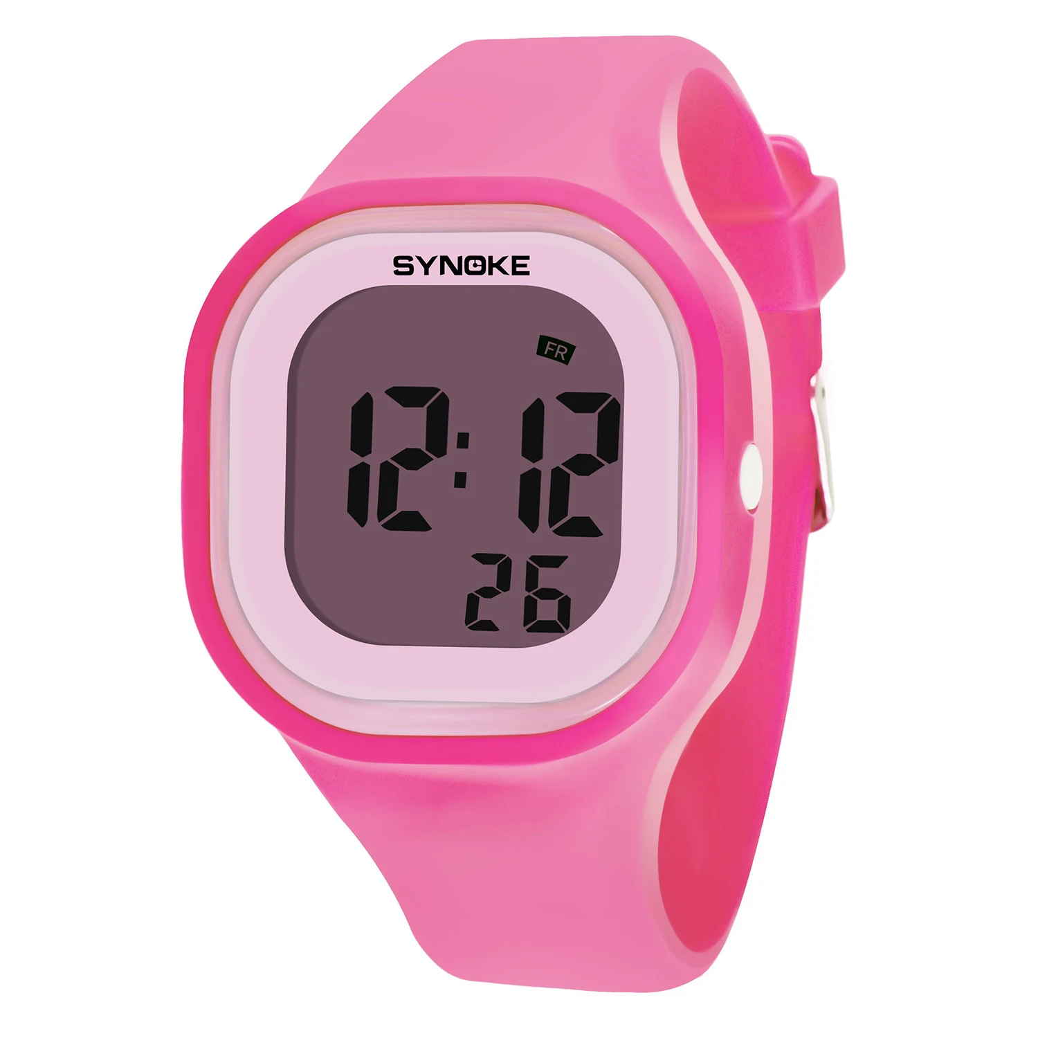 SYNOKE-Montre numérique LED colorée en silicone pour enfants, montres-bracelets de sport, horloge pour étudiants, filles et garçons
