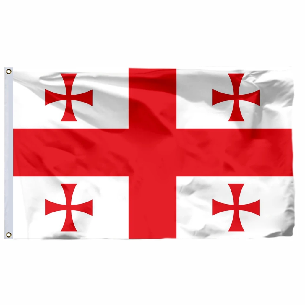 AZ FLAG Drapeau Templiers Ordre Du Temple - 150x90 Cm - Croix Pattée Rouge Sur Fond Blanc - 100% Polyester Avec Oeillets