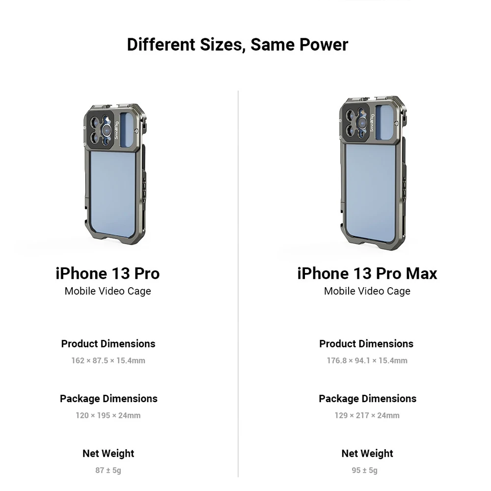 Клетка для видеокамеры SmallRig для мобильного телефона iPhone 13 Pro / Pro Max, компактный чехол для смартфона с поддержкой микрофона, ручкой со светодиодной подсветкой и штативом 3562