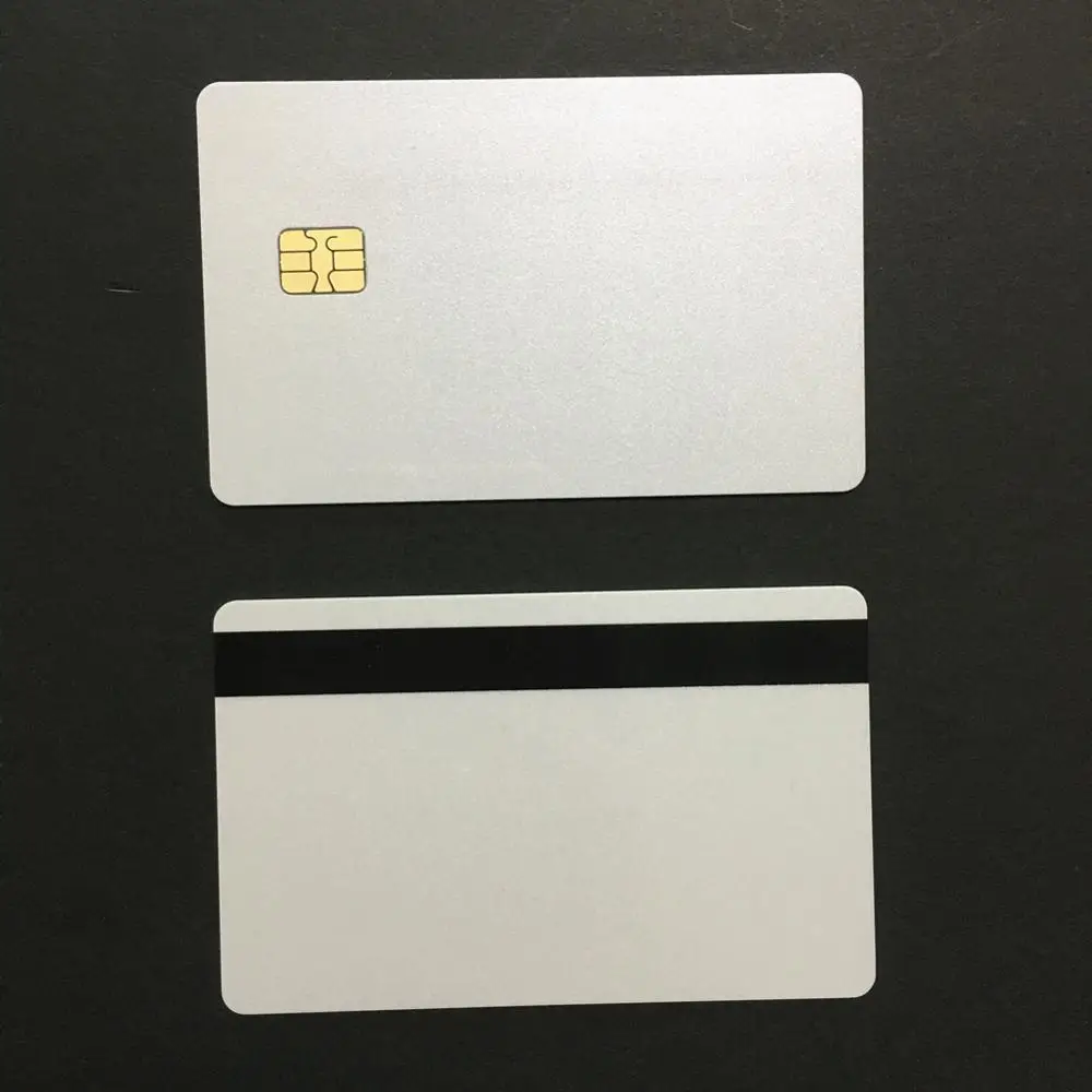 20pcs  SLE4442 with Small HiCO Magstripe Pearl White Shines Smart Card PVC Card