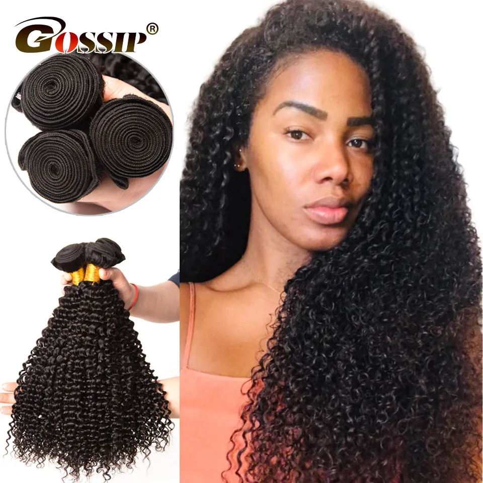 

Gossip Afro Kinky Curly Hair Brazilian Hair Bundles Real Human Hair Bundles Deal 3/4 Bundles Human Hair Extension Remy Weave